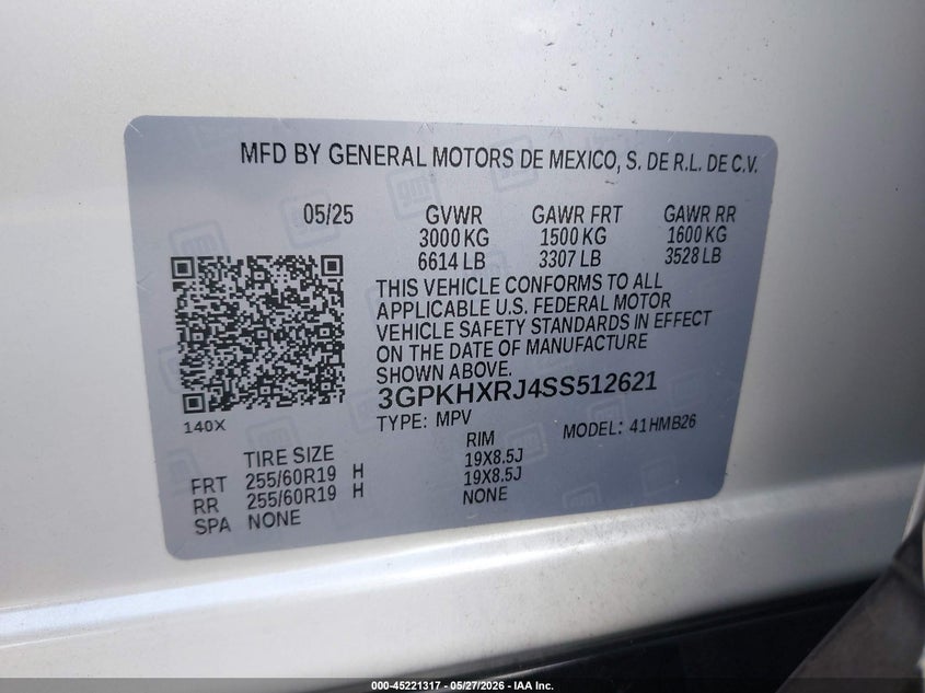 2025 Honda Prologue Touring VIN: 3GPKHXRJ4SS512621 Lot: 45221317