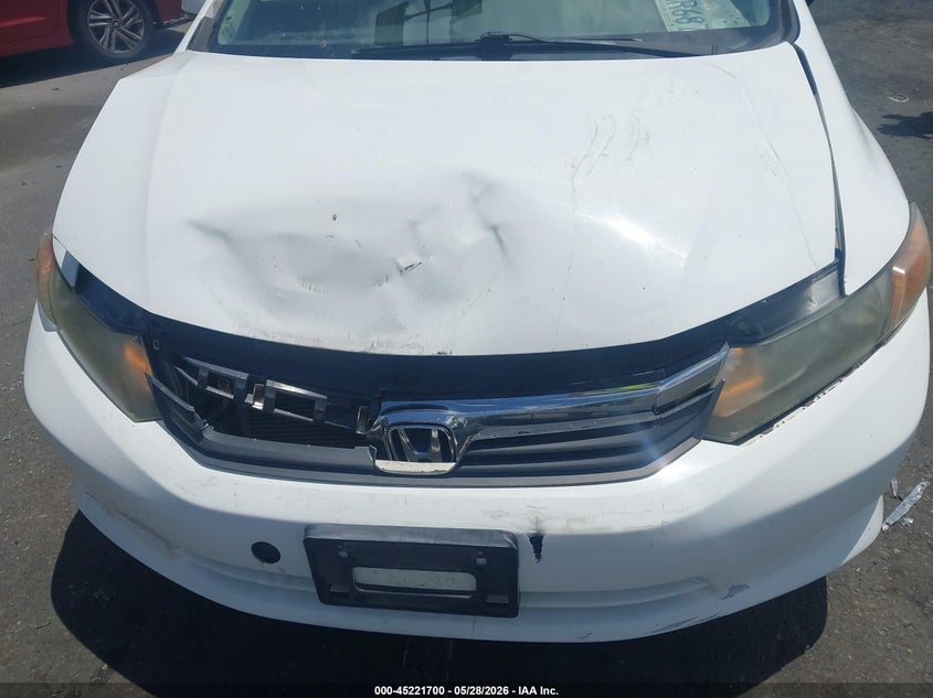 2012 Honda Civic 1.8 Lx White Lot 111045221700 Vin 19XFB2F5XCE373108