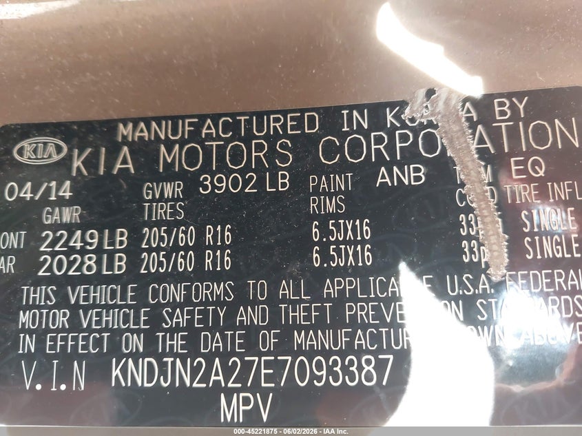 2014 KIA SOUL HATCHBACK 1.6L I-4 DI, DOHC, VVT, 130HP