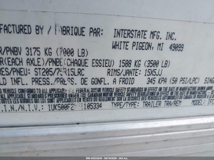 2022 OTHER INTERSTATE TRAILER OTHER TRAILER N/A