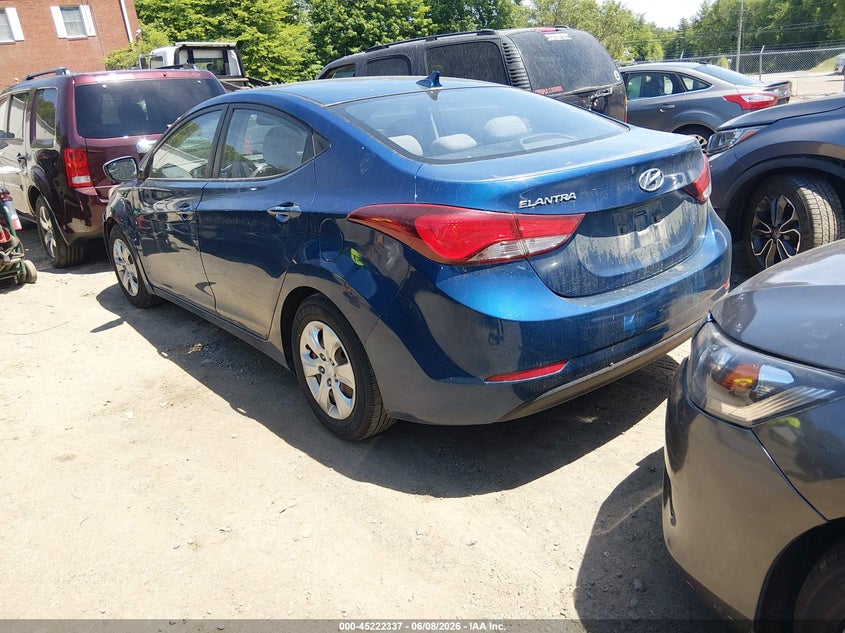 Vin: kmhdh4ae0gu517535, lot: 45720098, hyundai elantra se 20163