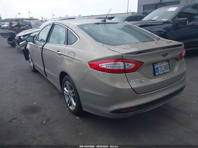 Vin: 3fa6p0suxfr105231, lot: 45720460, ford fusion energi titanium 20153
