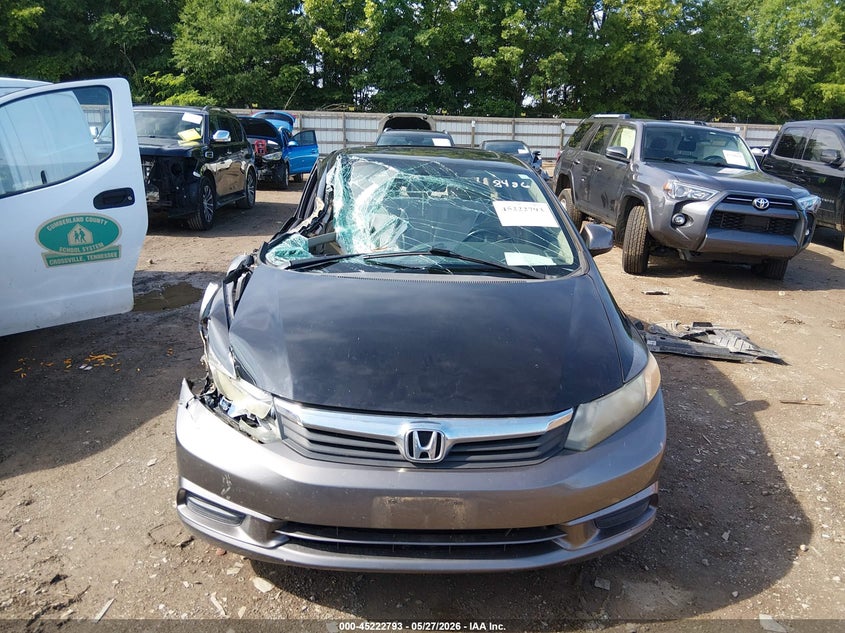 2012 Honda Civic 1.8 Ex-L grey Lot 111045222793 Vin 2HGFB2F97CH518436
