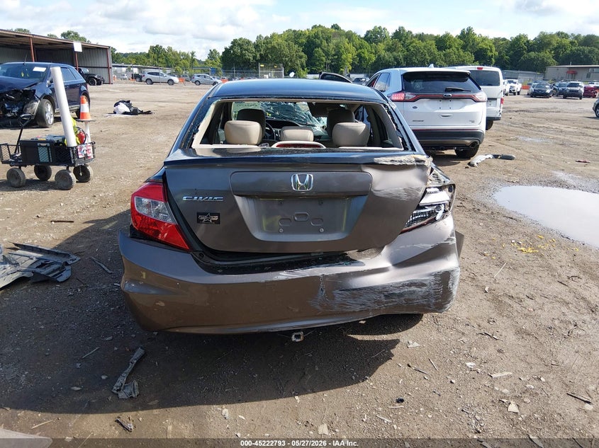 2012 Honda Civic 1.8 Ex-L grey Lot 111045222793 Vin 2HGFB2F97CH518436