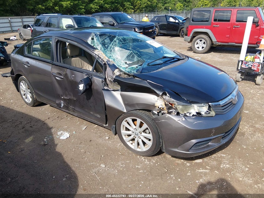 2012 Honda Civic 1.8 Ex-L grey Lot 111045222793 Vin 2HGFB2F97CH518436