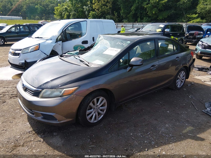 2012 Honda Civic 1.8 Ex-L grey Lot 111045222793 Vin 2HGFB2F97CH518436