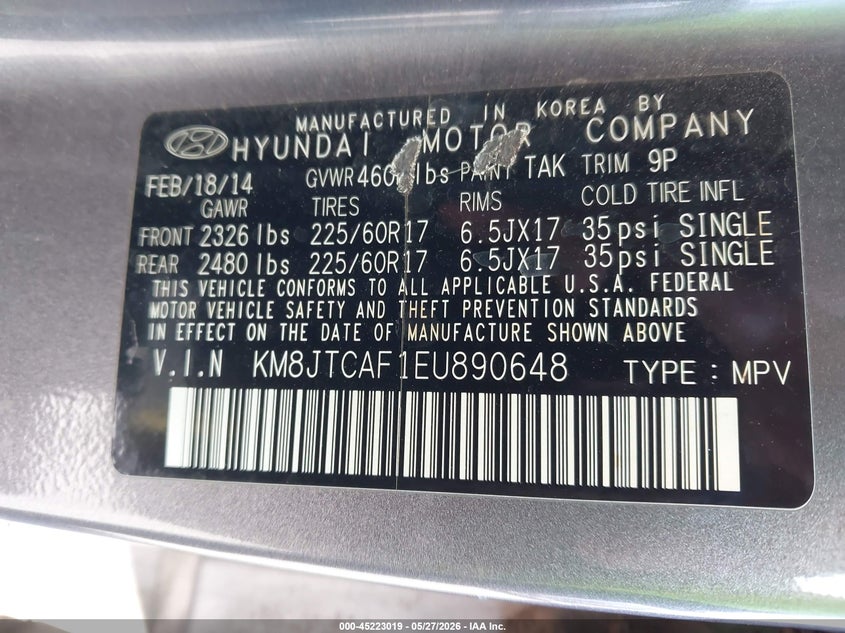 2014 HYUNDAI TUCSON GLS · Фото 9