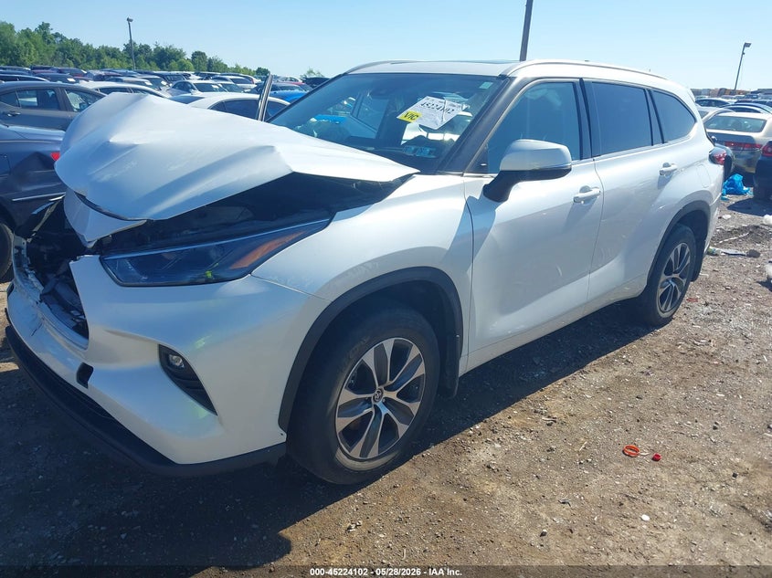 Vin: 5tdgzrbh9ns590649, lot: 45721863, toyota highlander xle 20222