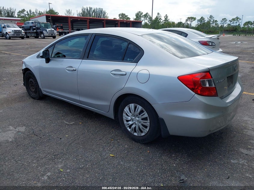 2012 Honda Civic 1.8 Lx silver Lot 111045224135 Vin 19XFB2F58CE074295