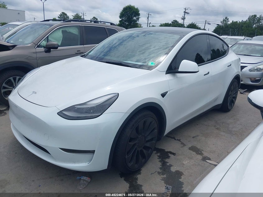 Vin: 7saygdef5nf461905, lot: 45722436, tesla model y performance dual motor all-wheel drive 20222
