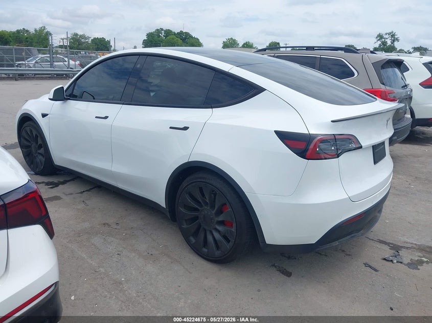 Vin: 7saygdef5nf461905, lot: 45722436, tesla model y performance dual motor all-wheel drive 20223
