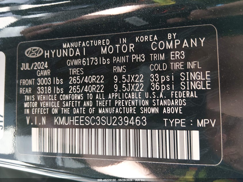 2025 Genesis Gv80 3.5T Prestige Awd VIN: KMUHEESC3SU239463 Lot: 45225158