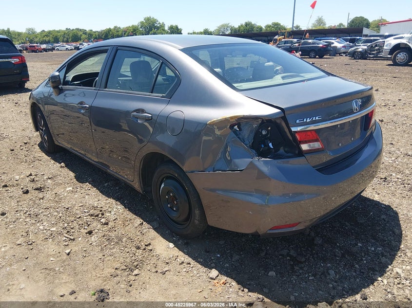 Vin: 19xfb2f87fe223634, lot: 45723728, honda civic ex 20153