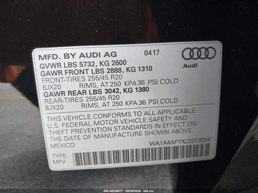 2018 Audi Sq5 3.0T Premium Plus VIN: WA1A4AFYXJ2013558 Lot: 45226077