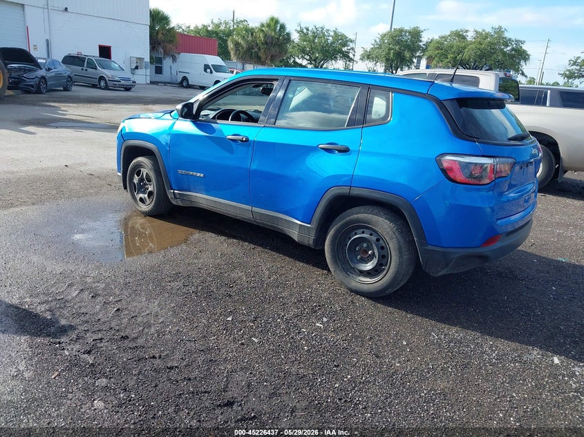 Vin: 3c4njcab3kt809678, lot: 45724200, jeep compass sport fwd 20193