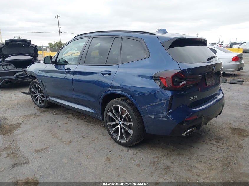 Vin: wbx57dp01nn174140, lot: 45724344, bmw x3 xdrive30i 20223