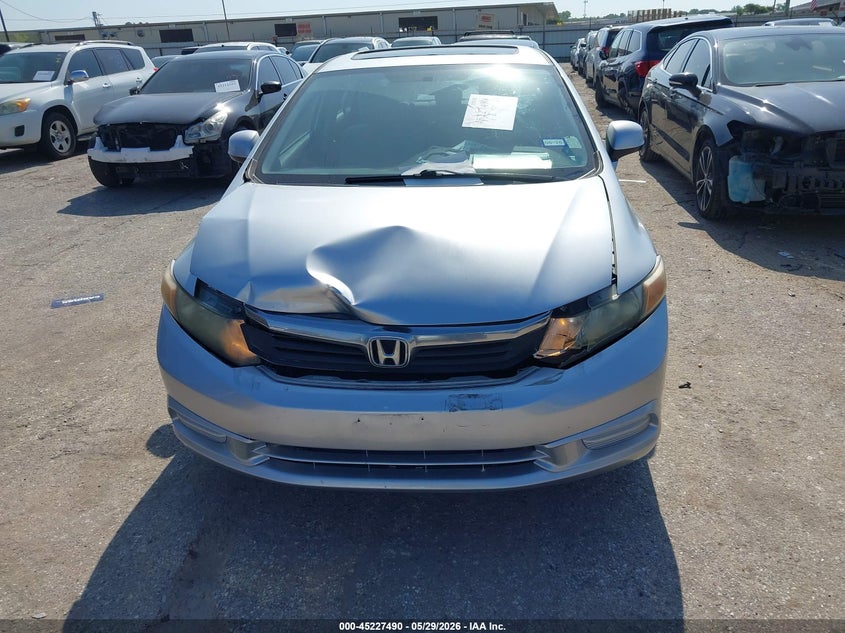 2012 Honda Civic 1.8 Ex silver Lot 111045227490 Vin 19XFB2F84CE066074