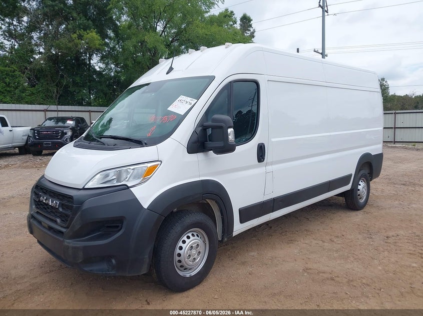 Vin: 3c6lrvdg7pe606007, lot: 45725630, ram promaster 2500 high roof 159 wb 20232
