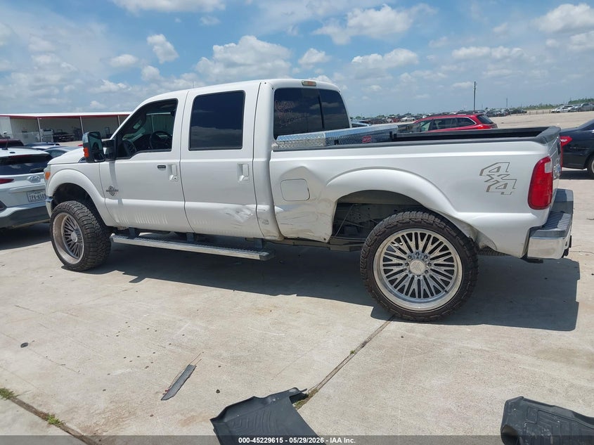 2012 Ford F250 6.7 F-250 Lariat white Lot 111045229615 Vin 1FT7W2BT6CEC82135