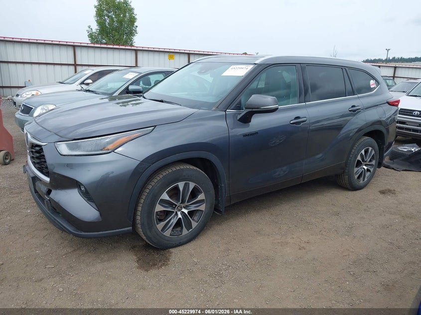 Vin: 5tdgbrch4ms054645, lot: 45727735, toyota highlander hybrid xle 20212