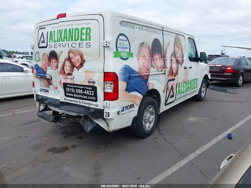 Vin: 1n6bf0km4mn801608, lot: 45728672, nissan nv cargo nv1500 sv standard roof v6 20214