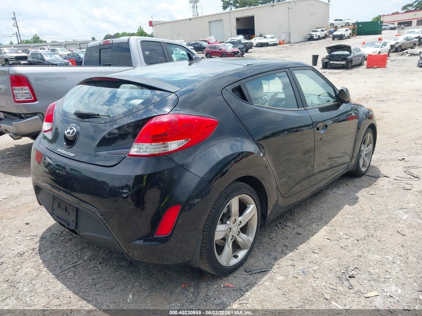 Vin: kmhtc6ad9du134489, lot: 45728750, hyundai veloster base w/gray 20134