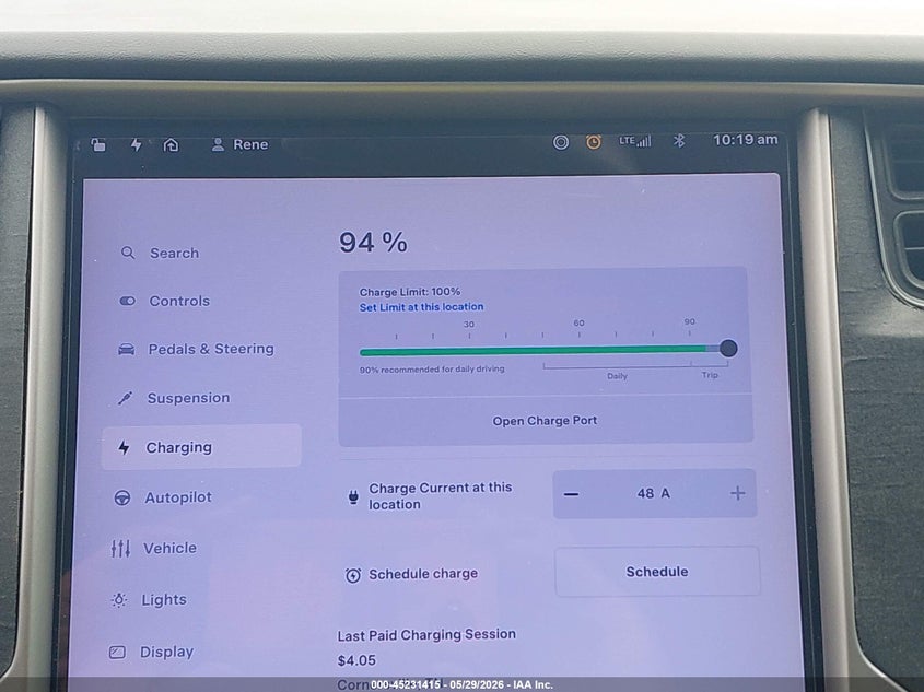 2019 Tesla Model S 100D/75D/Long Range/Standard Range VIN: 5YJSA1E25KF335037 Lot: 45231415