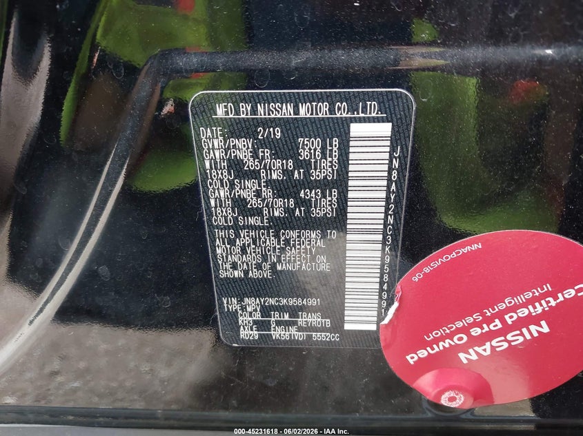 2019 NISSAN ARMADA SV — Photo 9