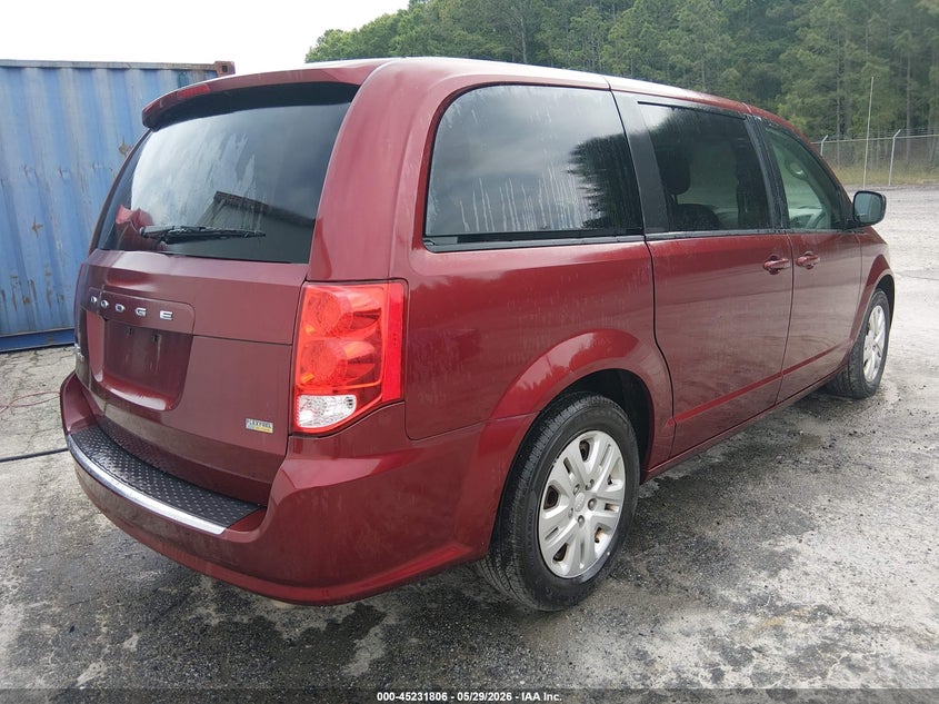 Vin: 2c4rdgbg0jr323955, lot: 45729597, dodge grand caravan se 20184