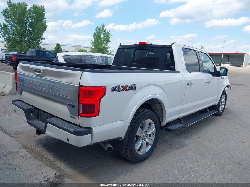 Vin: 1ftfw1eg3jfd06547, lot: 45729683, ford f-150 platinum 20184
