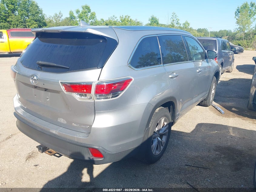 Vin: 5tdjkrfh1es039362, lot: 45729778, toyota highlander xle v6 20144