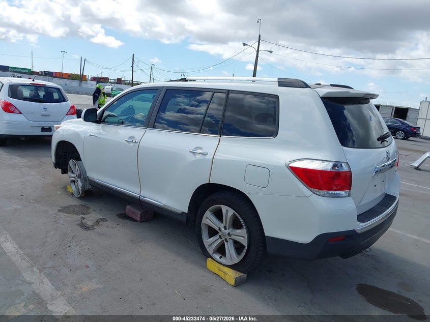 Vin: 5tdyk3eh5ds127276, lot: 45730265, toyota highlander limited v6 20133