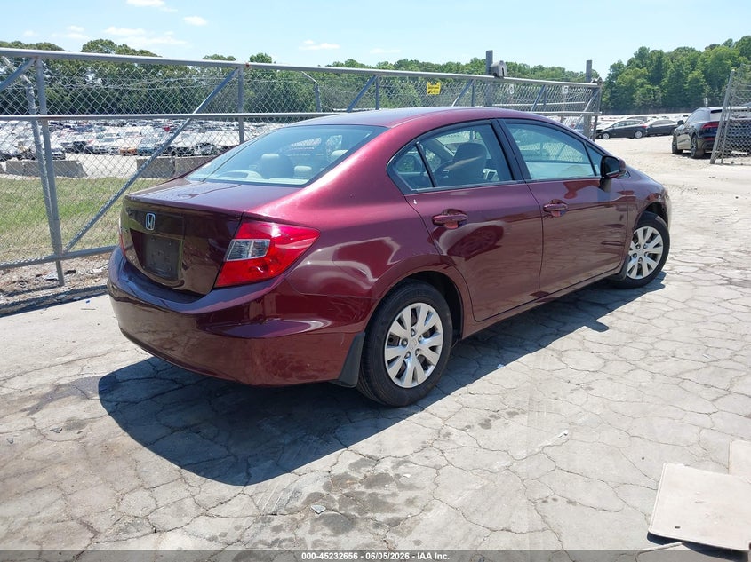 Vin: 19xfb2f57ce358677, lot: 45730448, honda civic lx 20124