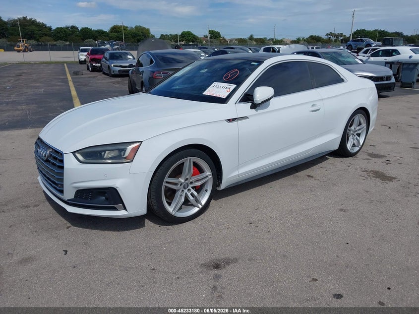Vin: wauunaf57ja026759, lot: 45730971, audi a5 2.0t premium 20182