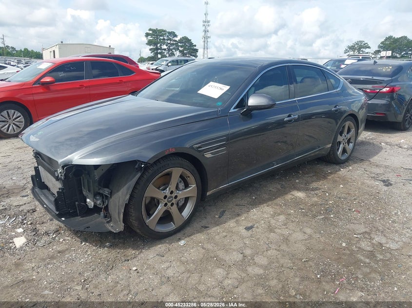 Vin: kmtgc4sd7mu043800, lot: 45731077, genesis g80 3.5t awd 20212