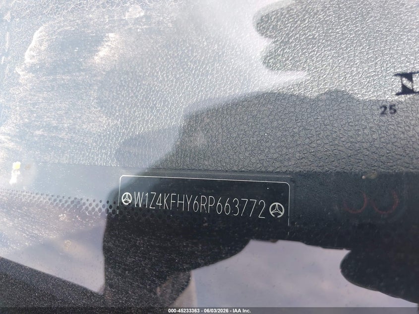 2024 Mercedes-Benz Sprinter 2500 Standard Roof 4-Cyl Diesel VIN: W1Z4KFHY6RP663772 Lot: 45233363