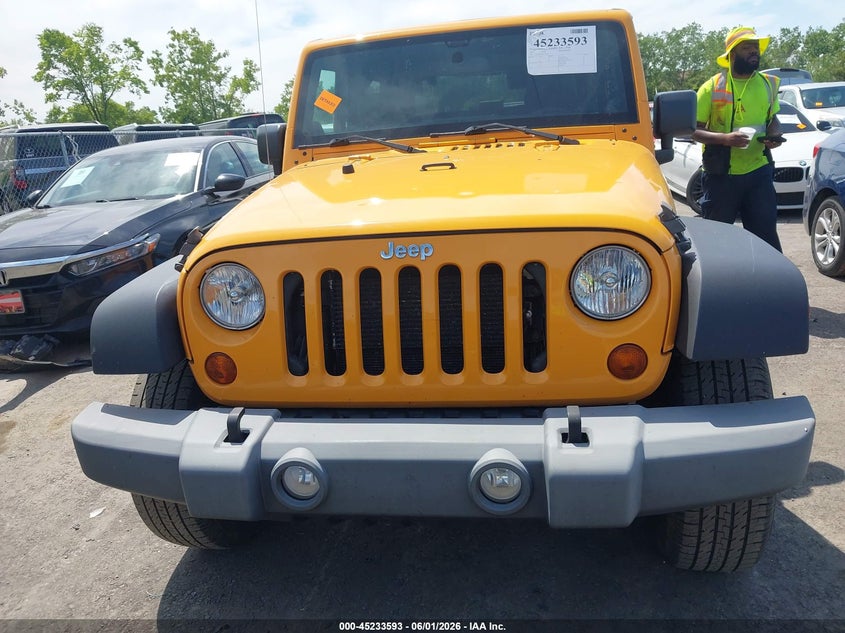 2012 Jeep Wrangler / 3.6 Sport yellow Lot 111045233593 Vin 1C4AJWAG9CL181103