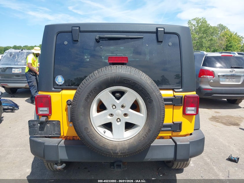 2012 Jeep Wrangler / 3.6 Sport yellow Lot 111045233593 Vin 1C4AJWAG9CL181103