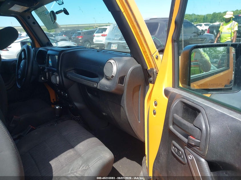 2012 Jeep Wrangler / 3.6 Sport yellow Lot 111045233593 Vin 1C4AJWAG9CL181103