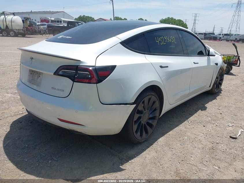 Vin: 5yj3e1ec7nf344182, lot: 45731442, tesla model 3 performance dual motor all-wheel drive 20224