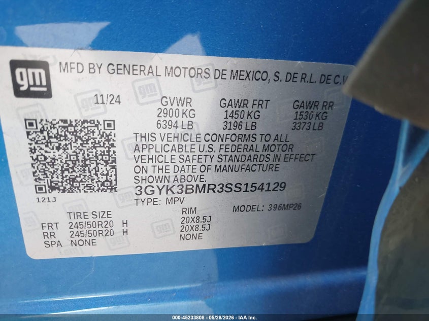 VIN 3GYK3BMR3SS154129 2025 CADILLAC OPTIQ LUXURY 1 AWD