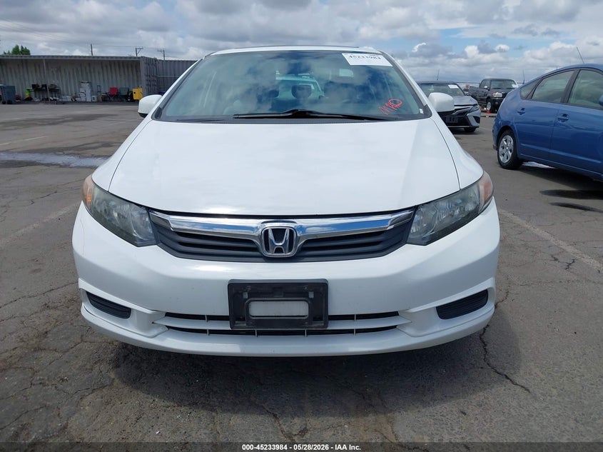 2012 Honda Civic 1.8 Ex White Lot 111045233984 Vin 2HGFB2F85CH524405