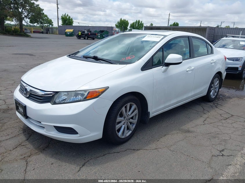 2012 Honda Civic 1.8 Ex White Lot 111045233984 Vin 2HGFB2F85CH524405
