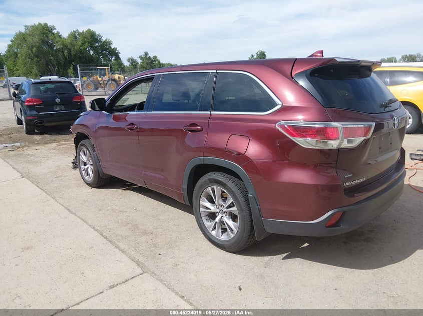 Vin: 5tdbkrfh0gs270728, lot: 45731810, toyota highlander le plus v6 20163