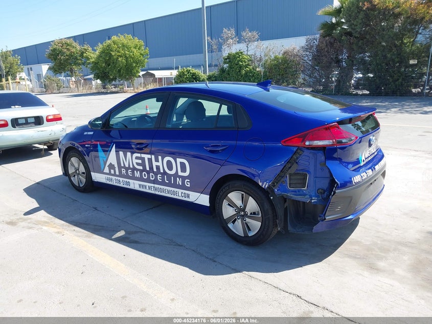 Vin: kmhc65lc3lu237329, lot: 45731967, hyundai ioniq hybrid blue 20203
