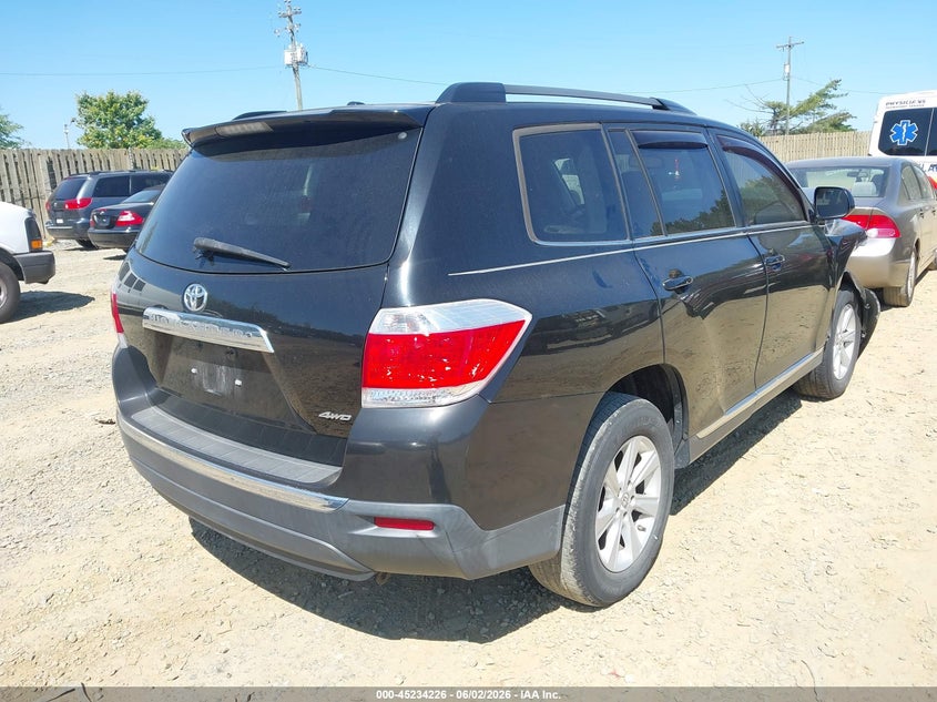 Vin: 5tdbk3ehxds226729, lot: 45732017, toyota highlander se v6 20134