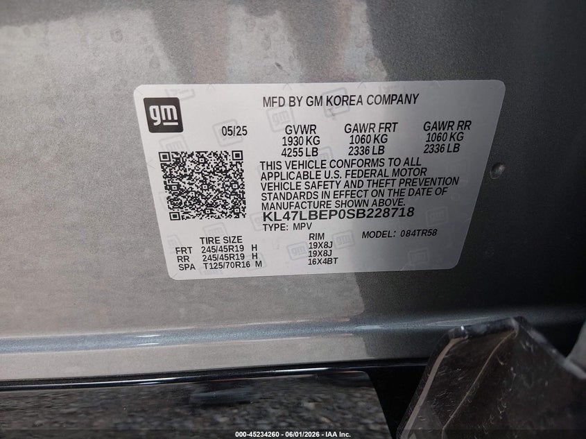 2025 Buick Envista Sport Touring Fwd VIN: KL47LBEP0SB228718 Lot: 45234260