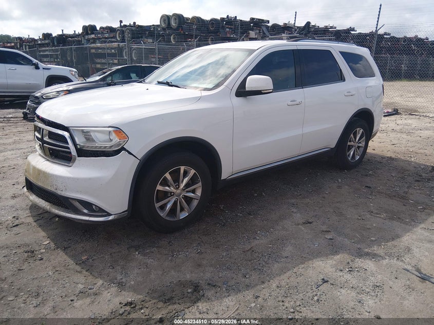 Vin: 1c4rdjdg8fc722820, lot: 45732301, dodge durango limited 20152
