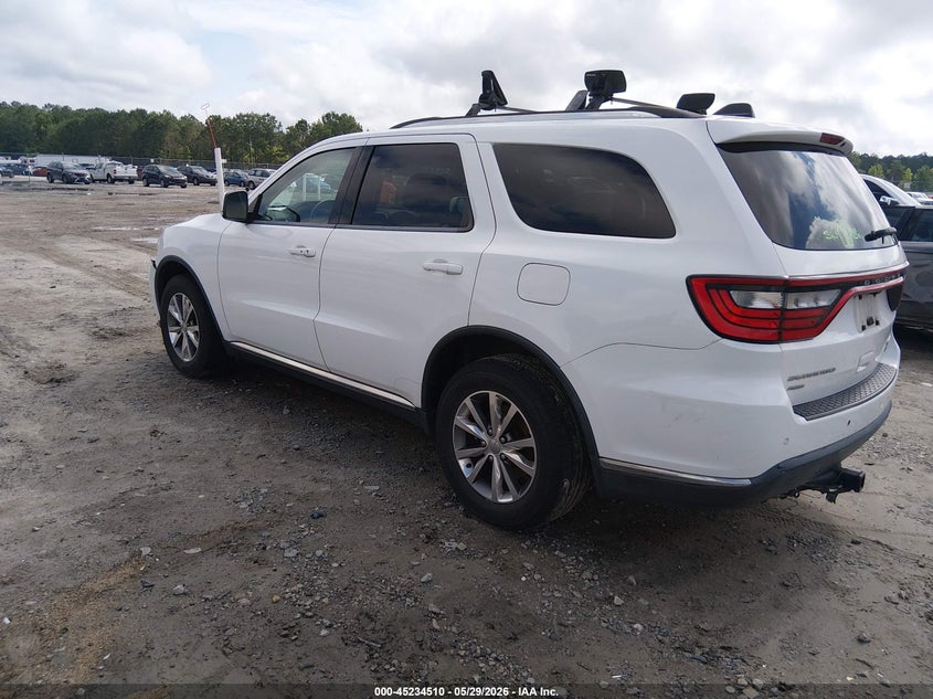 Vin: 1c4rdjdg8fc722820, lot: 45732301, dodge durango limited 20153