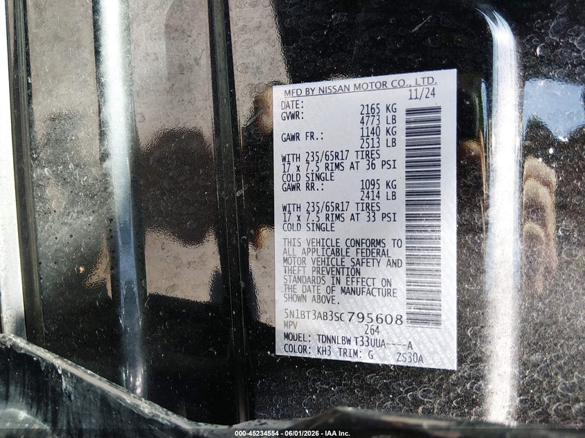 VIN 5N1BT3AB3SC795608 2025 NISSAN ROGUE S INTELLIGENT AWD